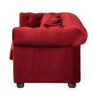 Sofa Upperclass (2-Sitzer) Samt Rot - 4 Kissen