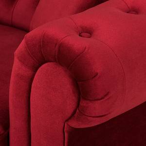 Sofa Upperclass (2-Sitzer) Samt Rot - 4 Kissen