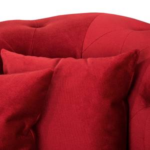 Sofa Upperclass (2-Sitzer) Samt Samtstoff - Rot - 4 Kissen