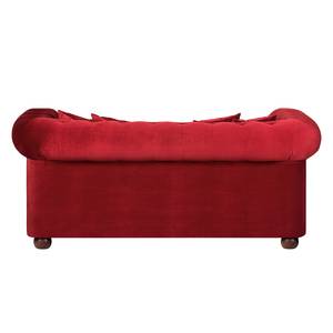 Sofa Upperclass (2-Sitzer) Samt Samtstoff - Rot - 4 Kissen