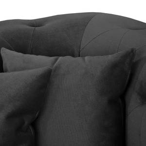 Sofa Upperclass (2-Sitzer) Samt Schwarz - 4 Kissen