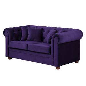 Sofa Upperclass (2-Sitzer) Samt Samtstoff - Violett - 4 Kissen