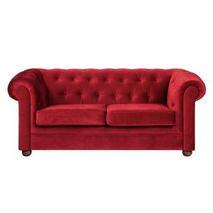 Canapé Upperclass (2 places) Velours - Rouge - Sans coussin