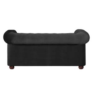 Sofa Upperclass (2-Sitzer) Samt Schwarz - Ohne Kissen