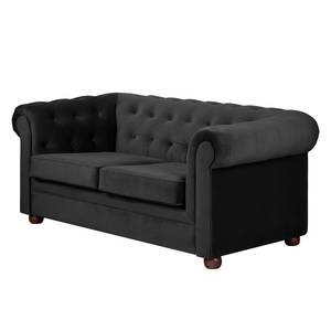 Sofa Upperclass (2-Sitzer) Samt Schwarz - Ohne Kissen