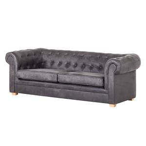 Sofa Upperclass (3-Sitzer) Antiklederlook - Grau