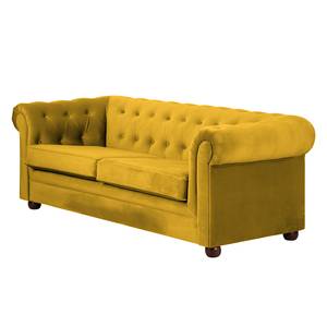 Sofa Upperclass (3-Sitzer) Samt Samtstoff - Gelb - Ohne Kissen
