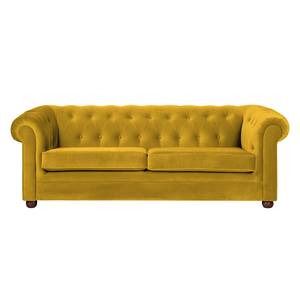 Canapé Upperclass (3 places) Velours - Jaune - Sans coussin