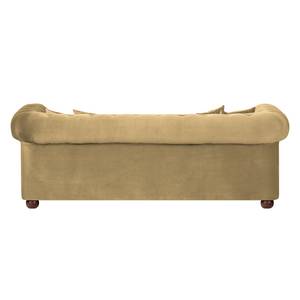 Bank Upperclass (3-zitsbank) fluweel - Beige - 4 kussens