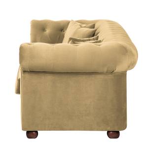 Sofa Upperclass (3-Sitzer) Samt Beige - 4 Kissen