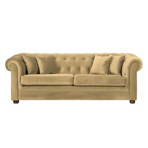 Sofa Upperclass (3-Sitzer) Samt Beige - 4 Kissen