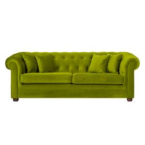 Sofa Upperclass (3-Sitzer) Samt Grün - 4 Kissen