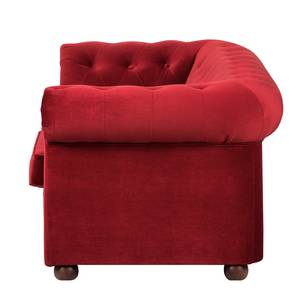 Sofa Upperclass (3-Sitzer) Samt Rot - 4 Kissen