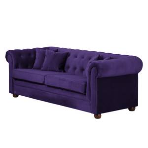 Sofa Upperclass (3-Sitzer) Samt Samtstoff - Violett - 4 Kissen