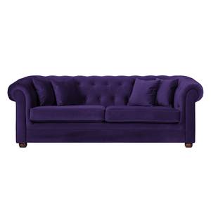 Sofa Upperclass (3-Sitzer) Samt Violett - 4 Kissen