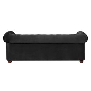 Sofa Upperclass (3-Sitzer) Samt Samtstoff - Schwarz - Ohne Kissen