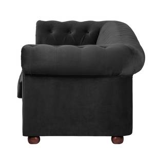 Sofa Upperclass (3-Sitzer) Samt Schwarz - Ohne Kissen