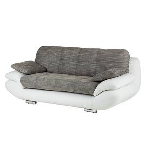 Sofa Vannes (2-Sitzer) Kunstleder/Strukturstoff Weiß/Dunkelgrau