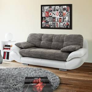 Sofa Vannes (2-Sitzer) Kunstleder/Strukturstoff Weiß/Dunkelgrau