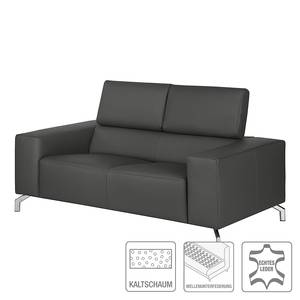 Sofa Varberg (2-Sitzer) Echtleder Echtleder - Dunkelgrau