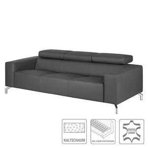 Sofa Varberg (3-Sitzer) Echtleder Echtleder - Dunkelgrau