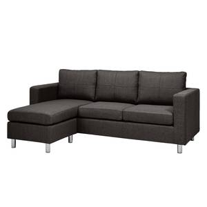 Sofa Wyke (3-Sitzer mit Hocker) Webstoff Braungrau