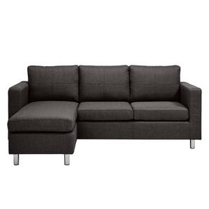 Sofa Wyke (3-Sitzer mit Hocker) Webstoff Braungrau