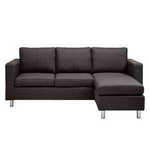 Sofa Wyke (3-Sitzer mit Hocker) Webstoff Braungrau