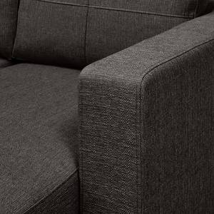 Sofa Wyke (3-Sitzer mit Hocker) Webstoff Braungrau