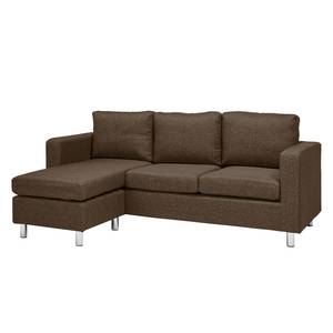 Sofa Wyke (3-Sitzer mit Hocker) Webstoff Nougat