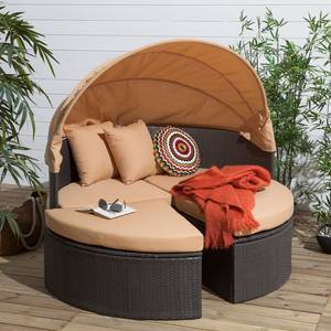 Sonneninsel Paradise Lounge M Polyrattan Graubraun/Beige