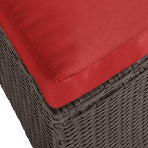 Tuinmeubelset Paradise Lounge M polyrotan/staal - grijsbruin - rood