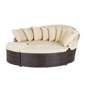 Salon de jardin Premium Paradise Lounge Polyrotin - Cadre en aluminium - Marron / Beige