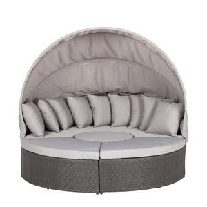 Premium Sonneninsel Paradise Lounge Polyrattan - Aluminiumrahmen - Grau / Hellgrau