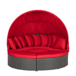 Premium Lounge eiland Paradise Lounge polyrotan - aluminium frame - Grijs/rood