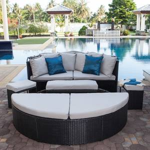 Sonneninsel Paradise Lounge Webstoff / Polyrattan - Grau