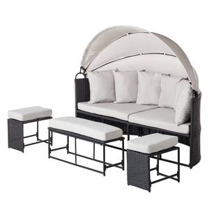 Sonneninsel Paradise Lounge Webstoff / Polyrattan - Grau