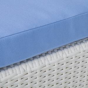 Sonneninsel White Comfort (4-teilig) aus Polyrattan/Stoff - in Weiß/Blau