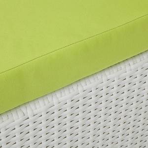 Sonneninsel White Comfort (4-teilig) Polyrattan/Textil - Weiß/Grün