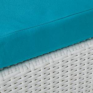 Sonneninsel White Comfort (4-teilig) Polyrattan/Textil Weiß/Türkis