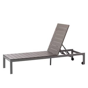 Chaise longue Kudo Polywood / Aluminium - Gris