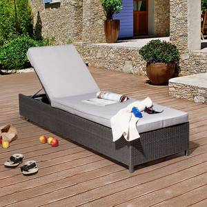 Lettino da sole Paradise Lounge Polyrattan Grigio