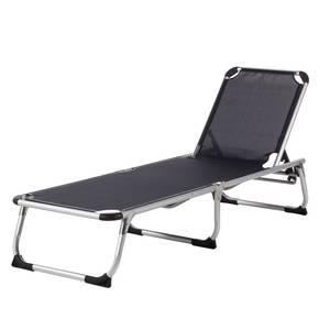 Chaise longue Summer Sun II Textilène / Aluminium - Noir