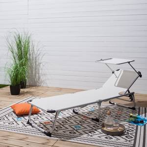 Chaise longue Summer Sun I Textilène / Aluminium - Blanc