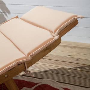Chaise longue Vidigal Tissu / Acacia massif - Beige / Marron