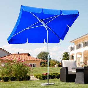 Parasol Ibiza staal/polyester wit/blauw -180x120cm