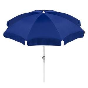 Sonnenschirm Ibiza Stahl/Polyester - Weiß/Blau - Durchmesser: 200 cm