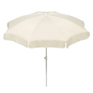 Parasol Ibiza staal/polyester - wit/natuurlijke kleuren - diameter: 240cm