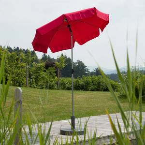 Parasol Micco I staal/polyester - zilverkeurig/rood