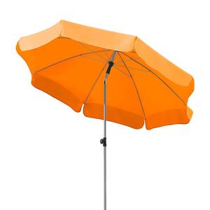 Parasol Micco II staal/polyester zilverkeurig/mandarijnkleurig